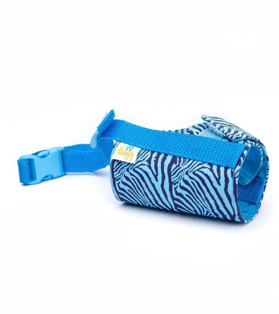 Bozal Perro Velcro Cebra Azul - Pamppy