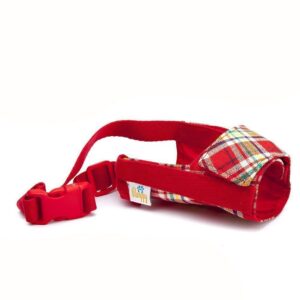 Bozal Perro Velcro Tartán Rojo - Pamppy