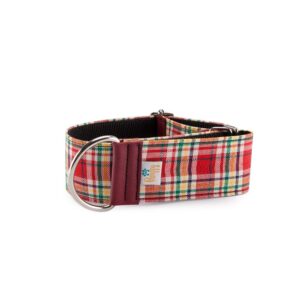 Collar Galgo Speedy Regulable Tartán Rojo - Pamppy