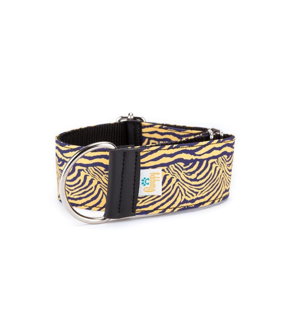 Collar Galgo Speedy Regulable Cebra Amarilla - Pamppy